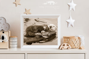 Mom and Baby Sea Otter Photo