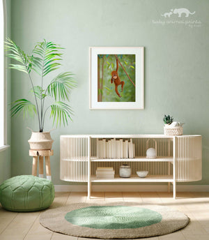 Baby Orangutan Illustration Print