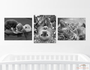 Snuggle Baby Animals Photo Set (Black and White)